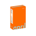 Orange box with 'april' branding on a white background